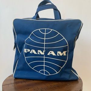 Vintage Pan Am Travel Bag Blue with white logo